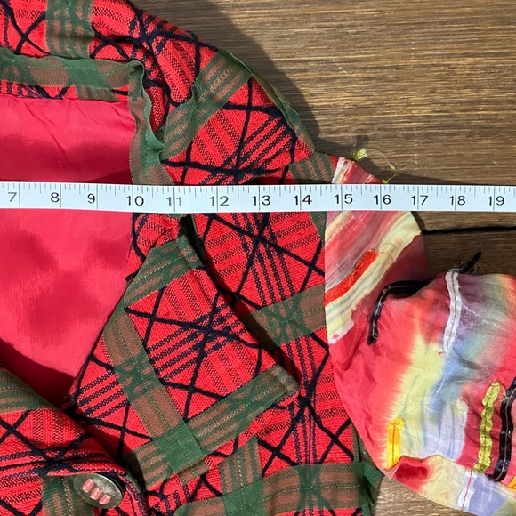 Stunning Handmade Patchwork Plaid & Striped Button-Up Blazer/Jacket - Picture 7 of 15